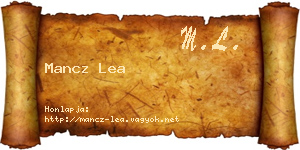 Mancz Lea névjegykártya